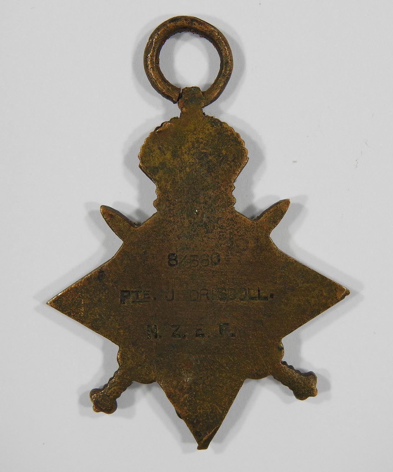 Verso, 1914-1915 Star, awarded to James Driscoll