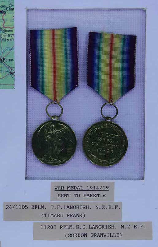 Victory Medals awarded to TF & GG Langrish