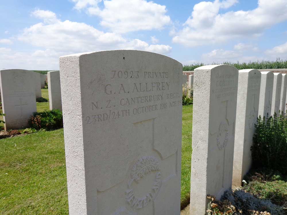 George Allfrey's headstone