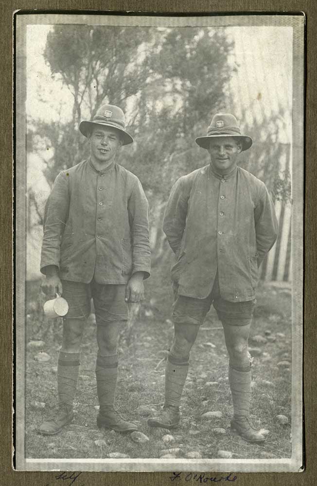 Duncan Menzies (left) and Frank O'Rourke, circa 1916