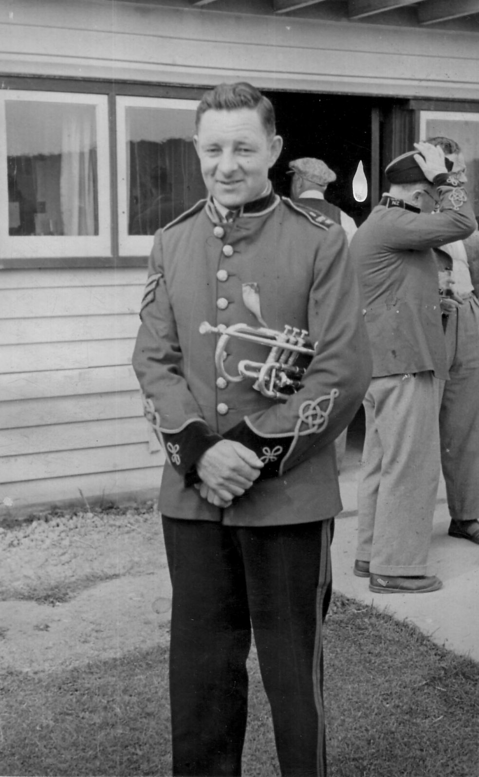 Edwin Luther Reeve, with his bugle, circa 1935