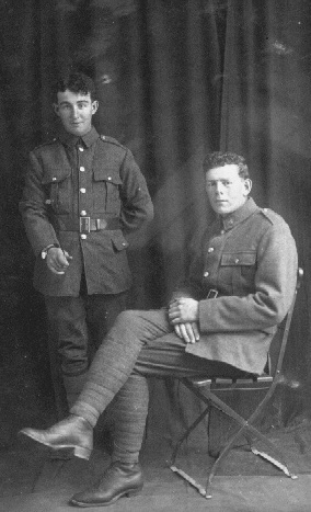 Ballance Slow (seated) and pal, 1916