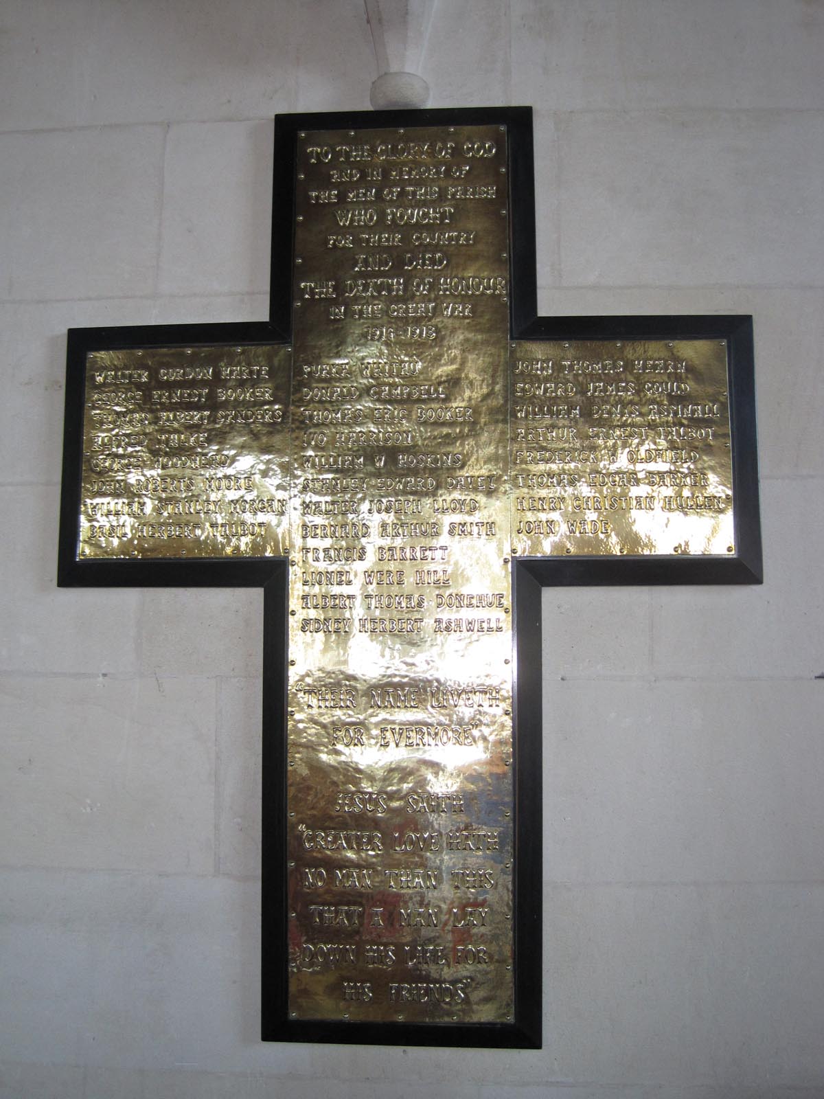 Memorial Cross, St John's Church, Temuka, pictured in 2010