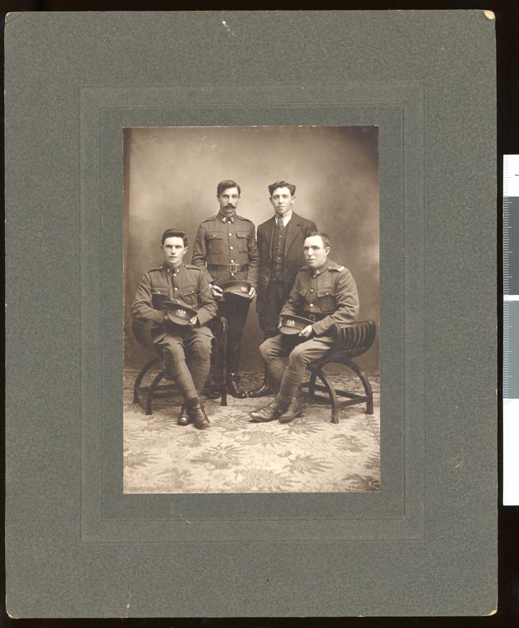 A formal portrait of the McKee brothers of Waimate, probably taken prior to their departure for service in 1917.