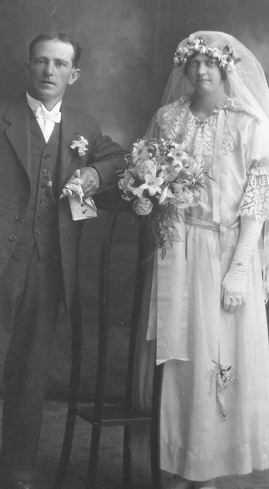 Charles and Muriel Hall's wedding portrait, 1924