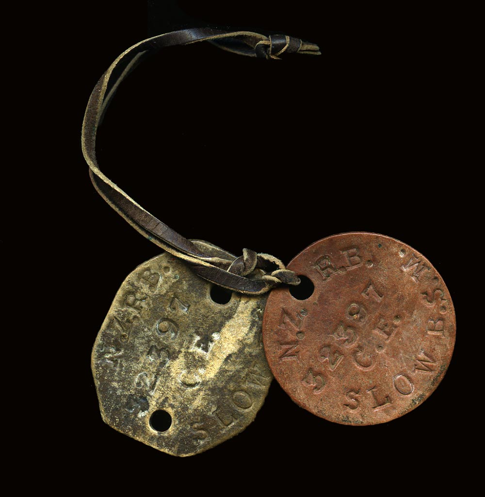 Ballance Slow's dog-tag's from World War One