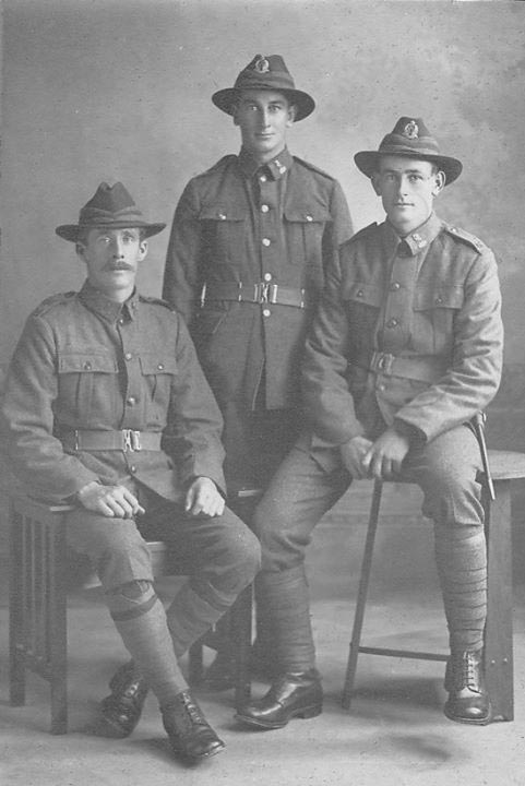 Best friends Thomas Bruce Smith (right), Hugh Chrystal Ross (standing), and an unknown friend