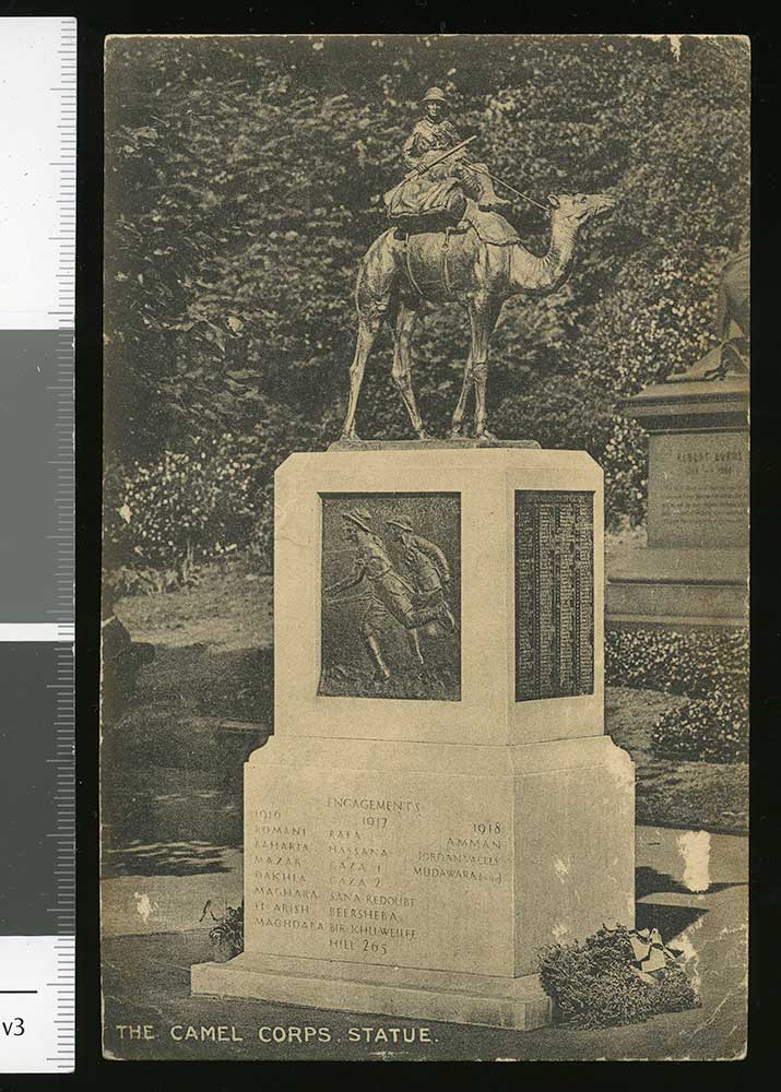 Postcard: the Camel Corps Statue, London