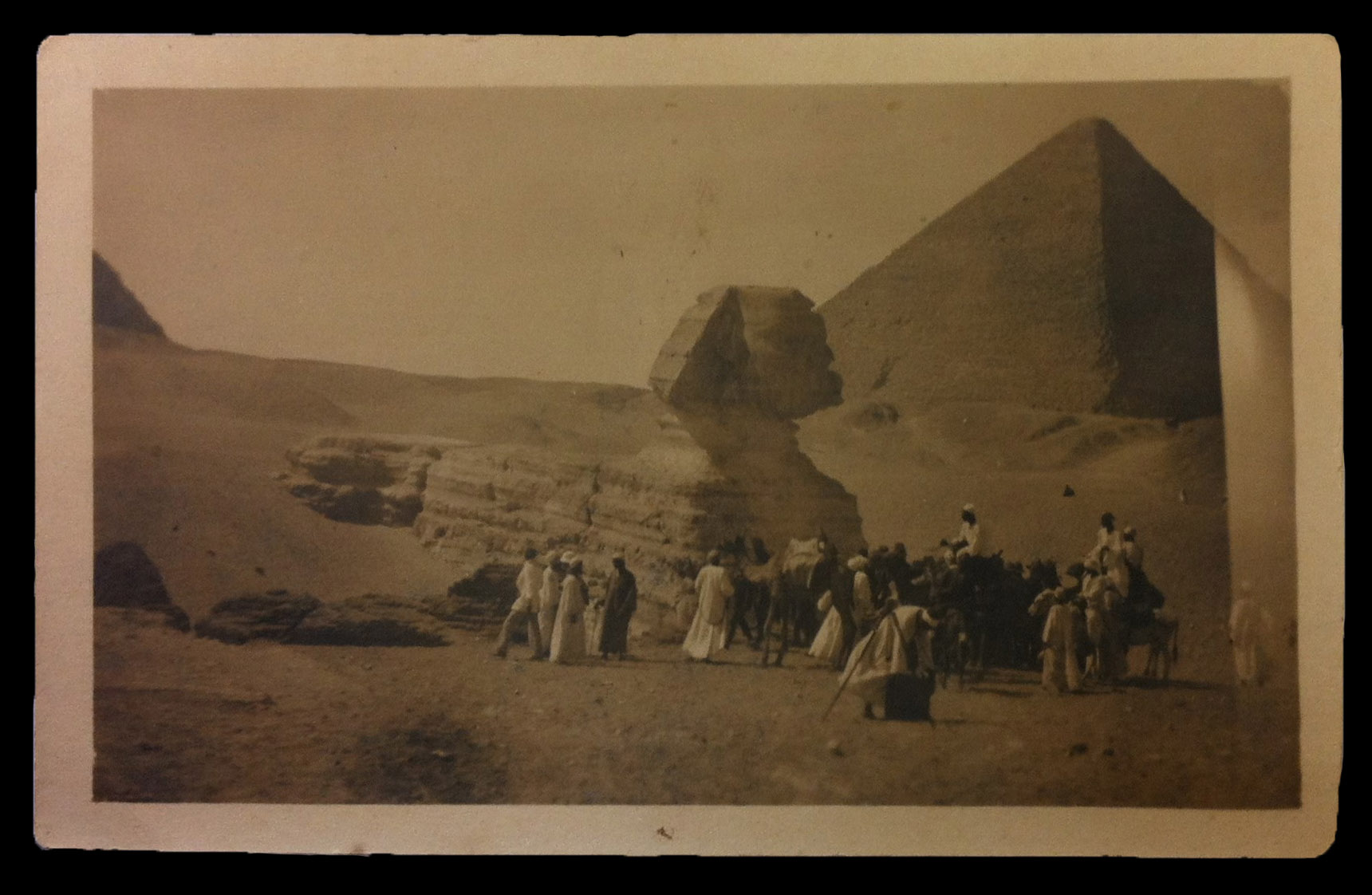 Tourist party in front of the Sphinx, Egypt