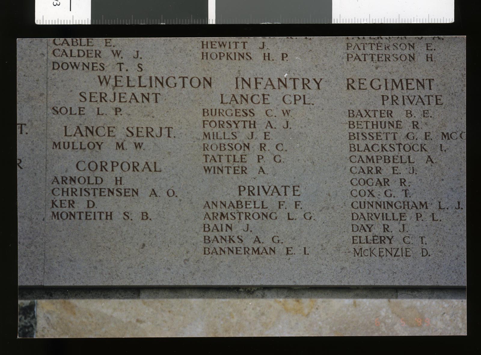 Lone Pine Memorial - including the name of Edmund I Bannerman