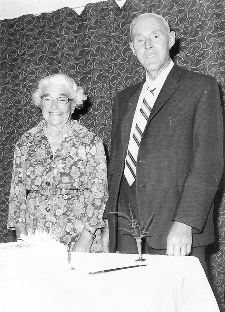 Frank and Elsie Prestidge at their 50th wedding anniversary in 1973