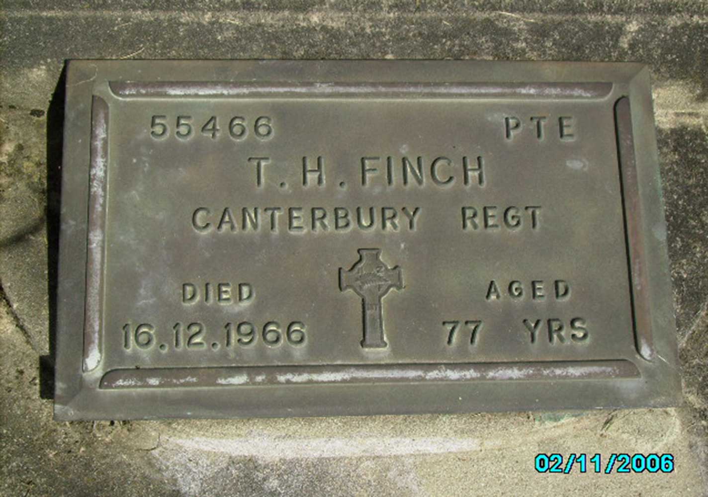 Headstone, Thomas Finch