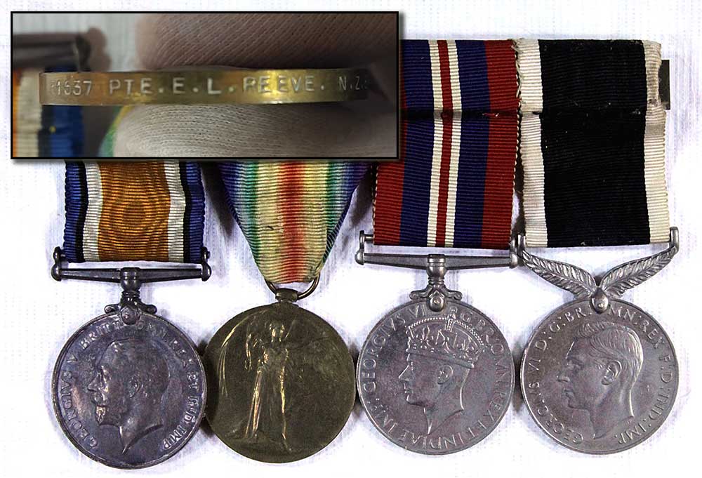 Medal set - Private E L Reeve