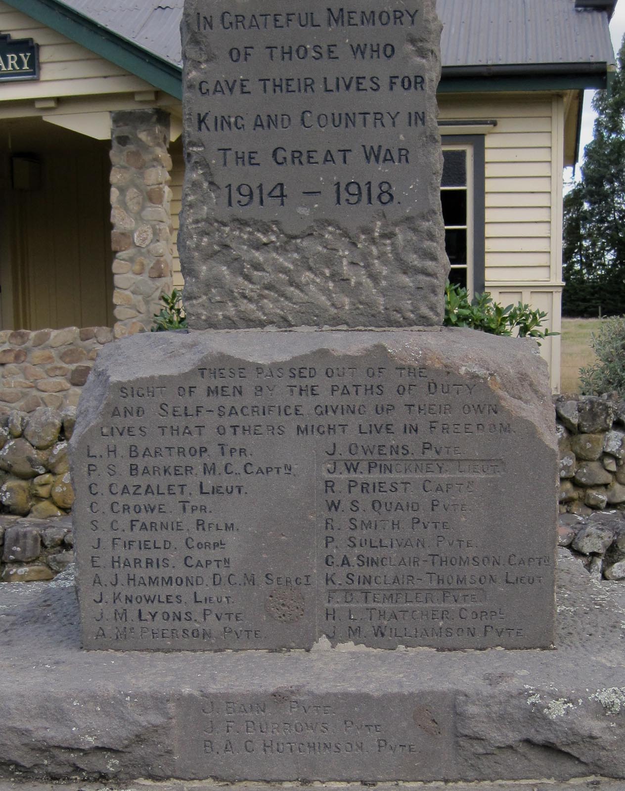 Woodbury War Memorial (World War One plaque), pictured in 2010