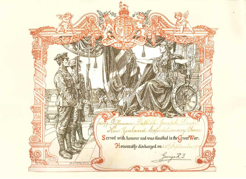 Patrick Joseph Doyle's discharge certificate, 23 September 1919.