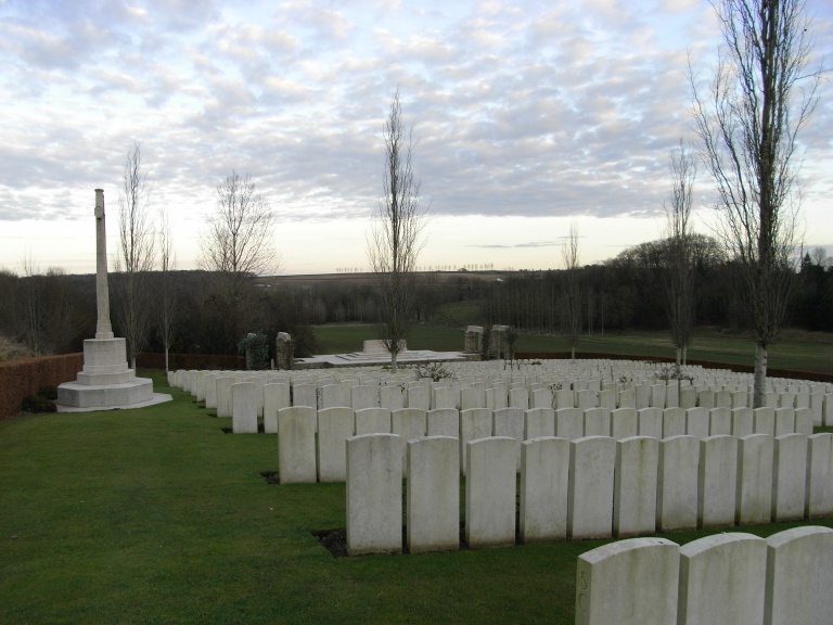 Sidney Ashwell's final resting place, Begneux British Cemetery