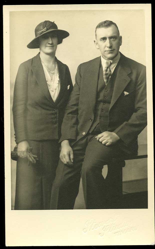 Harold and Ethel Loomes pictured on their wedding day, 1936