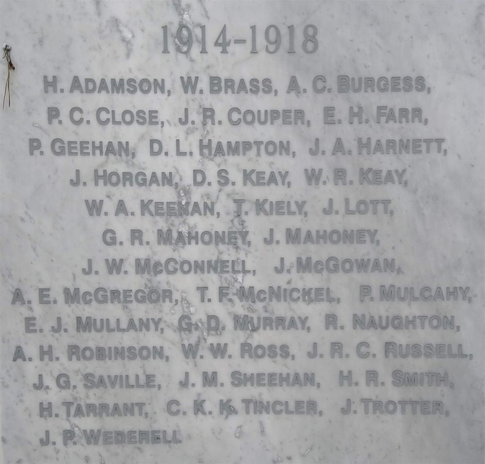Mackenzie War Memorial (Fairlie) - 2016 additional 1914-1918 names.jpg