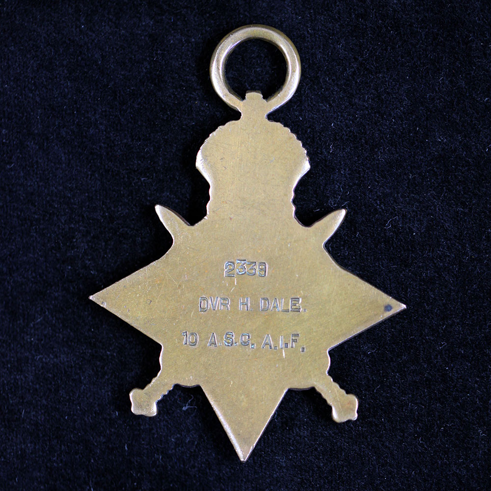 Hugh Dale's 1914-1915 Star (verso)