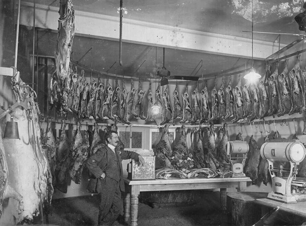  Grant's butcher shop, circa 1910