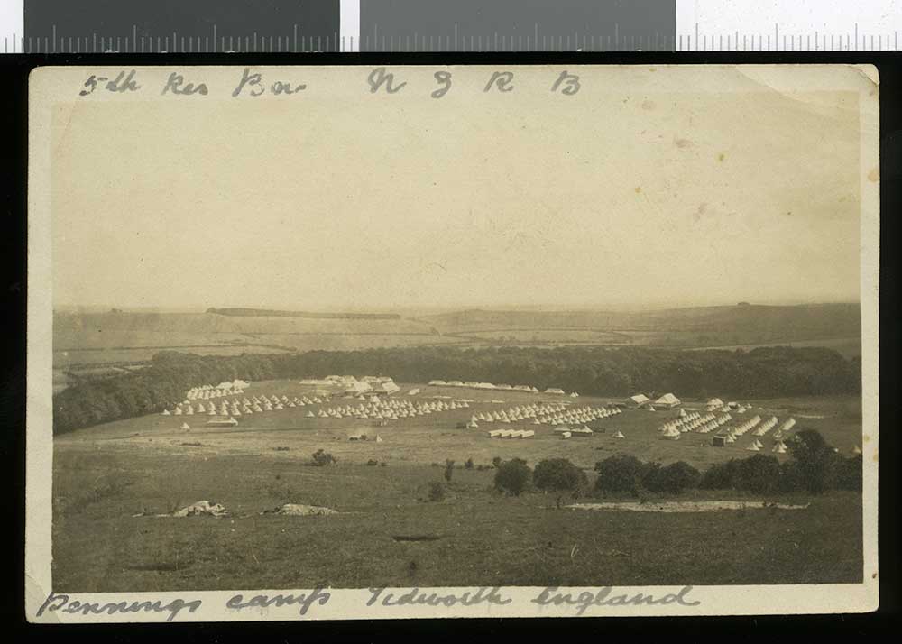 Pennings Camp, Tidworth, England, sometime in late 1917 or 1918