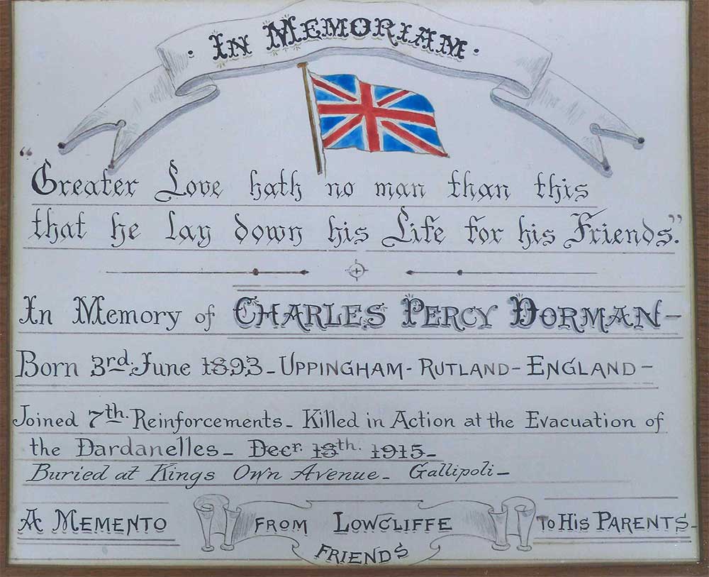 Memorial certificate