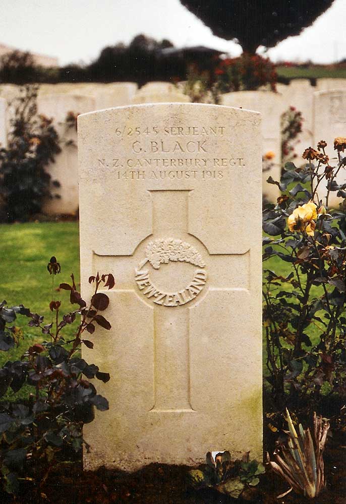 Sergeant George Black's headstone,