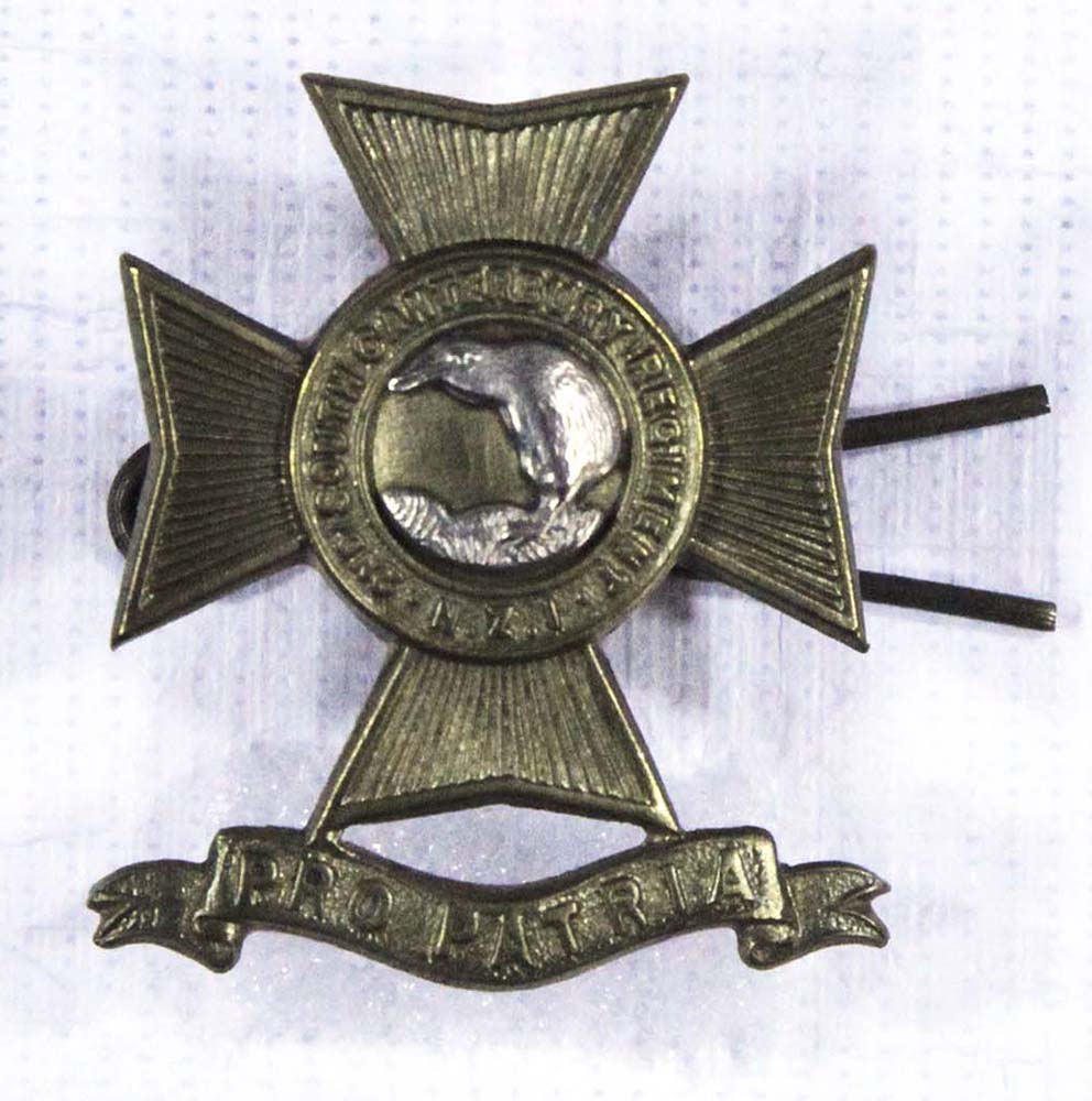 South Canterbury Regiment cap badge, Robert Smith (6/545)
