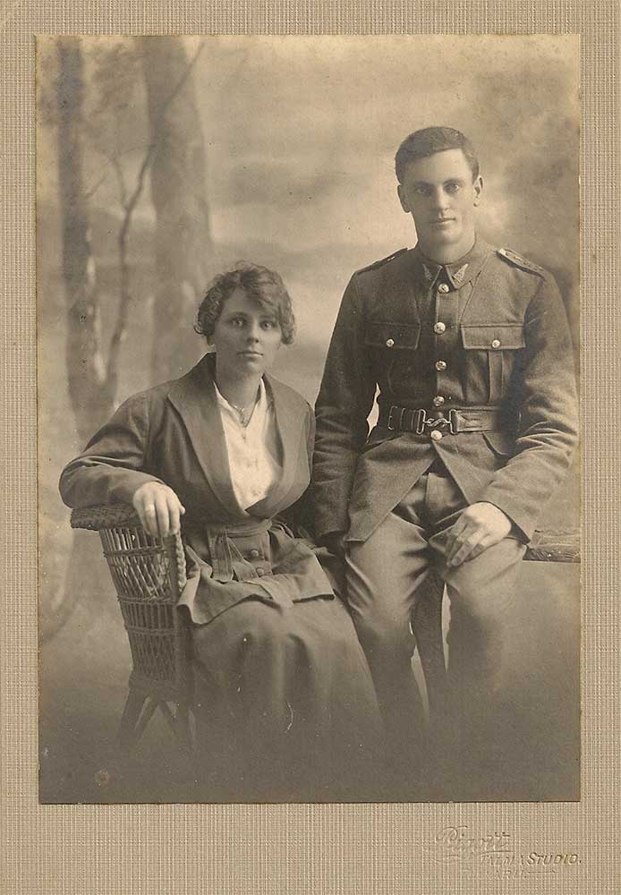 Albert & Ellen Averis on their wedding day,  November 1917