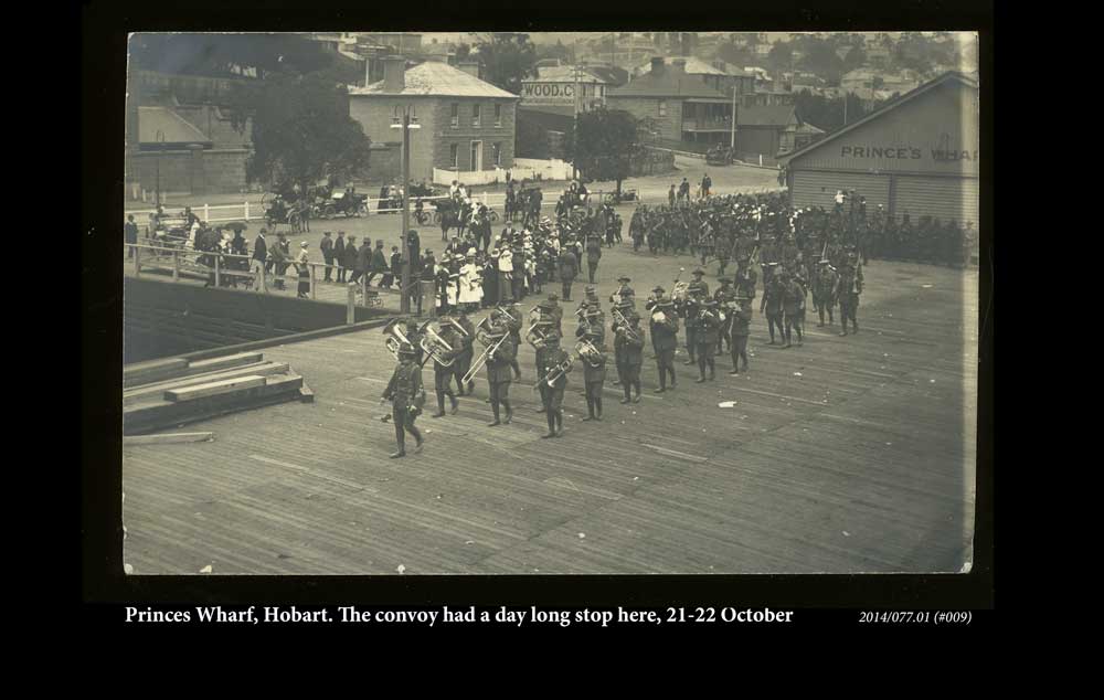 Troops at Princves Wharf, Hobart