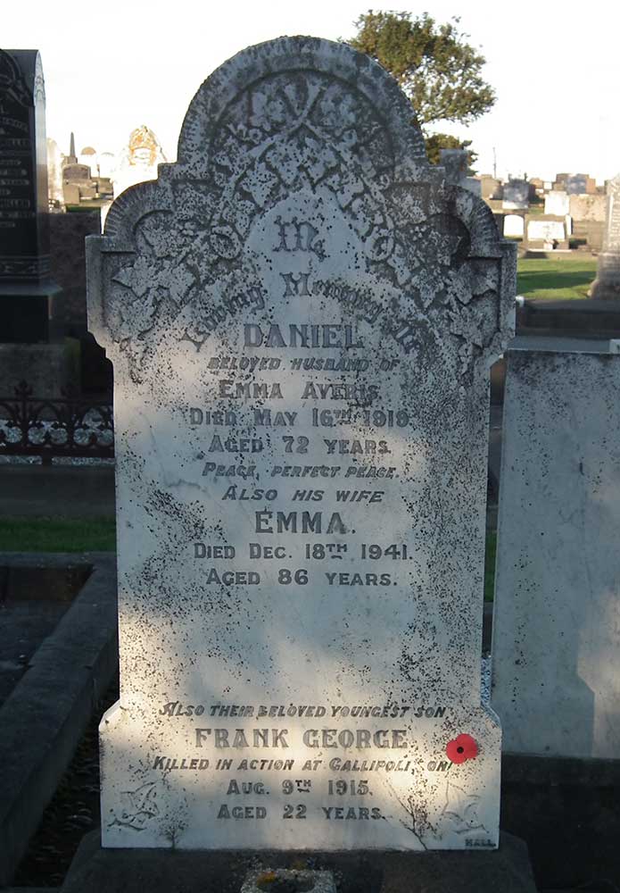 Averis headstone, Timaru Cemetery