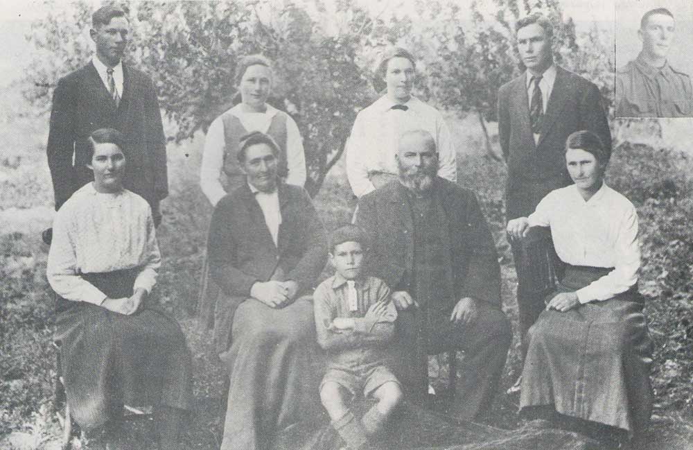 Henry Adamson (inset) and family