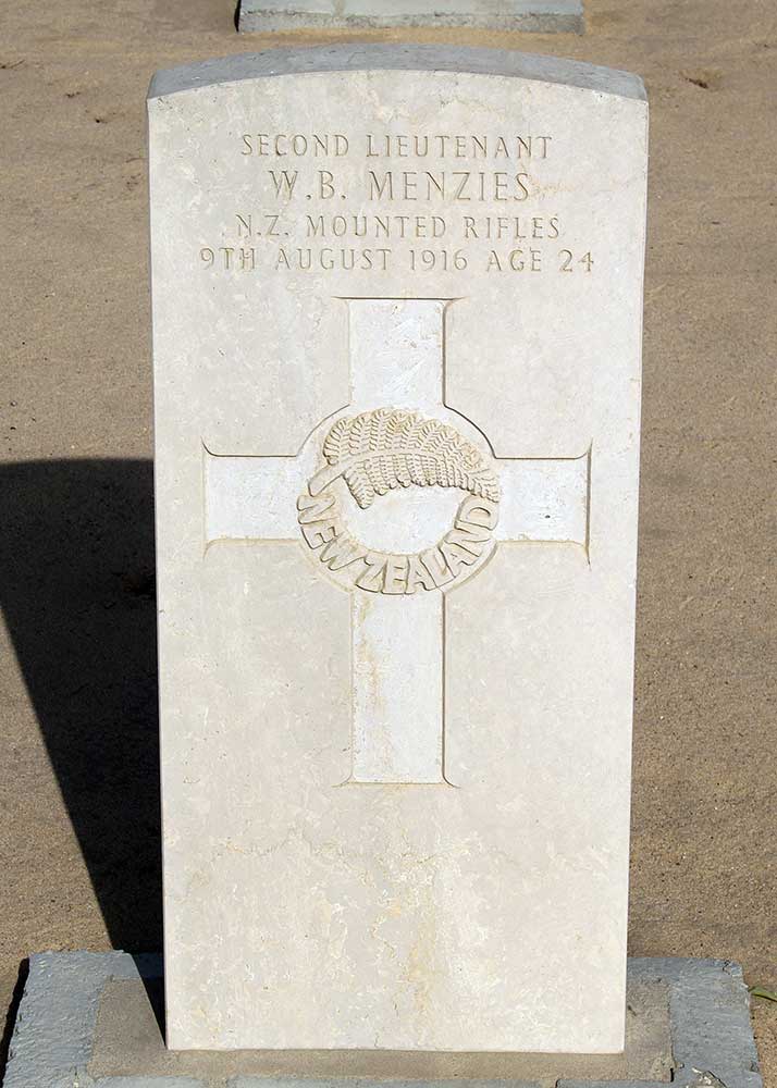 William Barnet Menzies' headstone